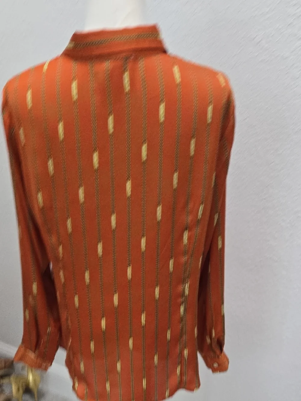 2-Michael Kors Button-Down Shirt Pair in White and Rust Orange - Picture 10 of 11